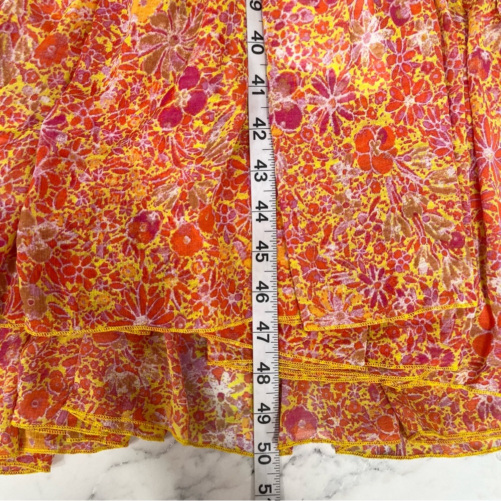Free People Orange Floral Tiered Maxi Dress - Picture 9 of 12